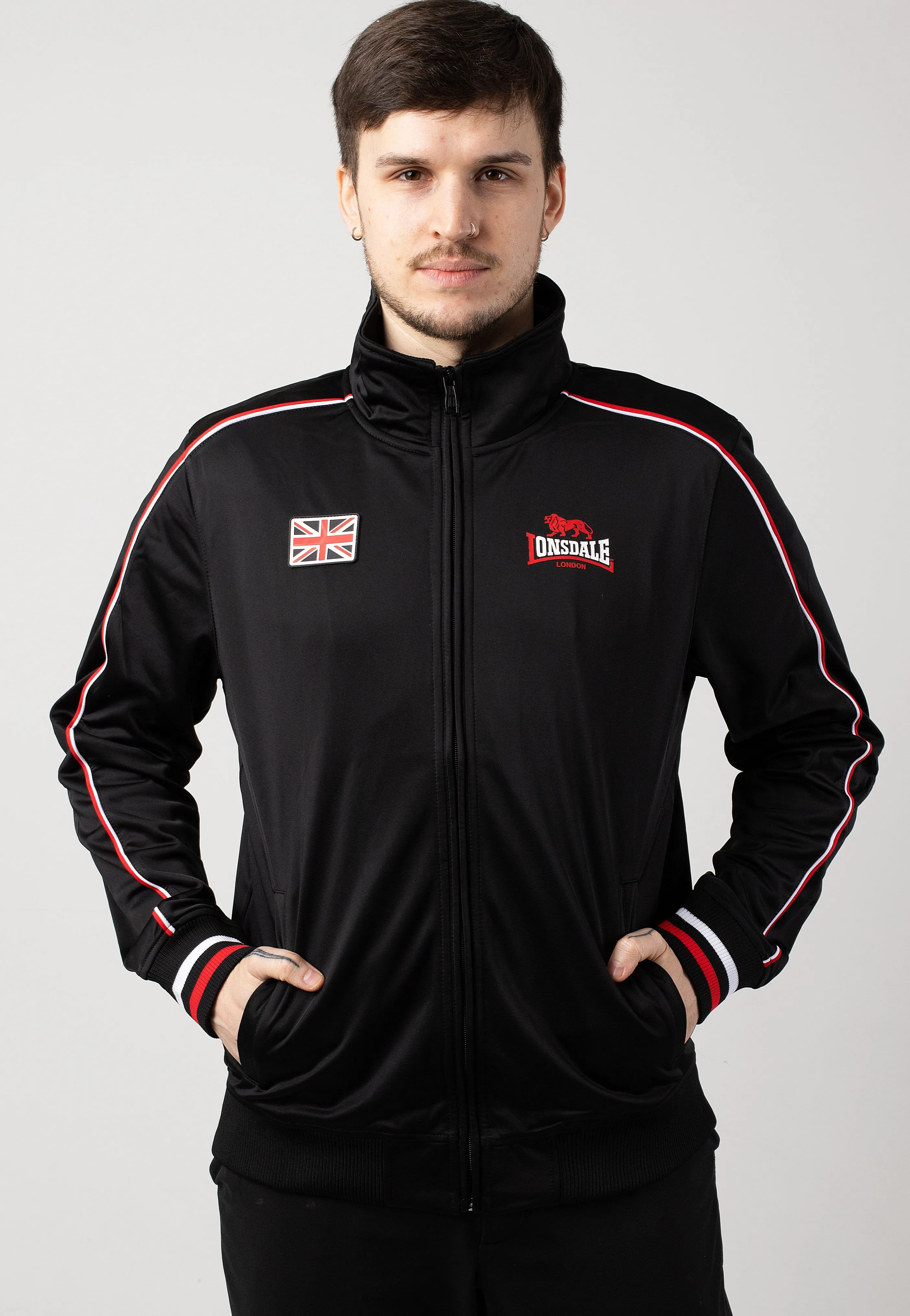 Lonsdale - Skellberry Black/Red/White - Track Jacket