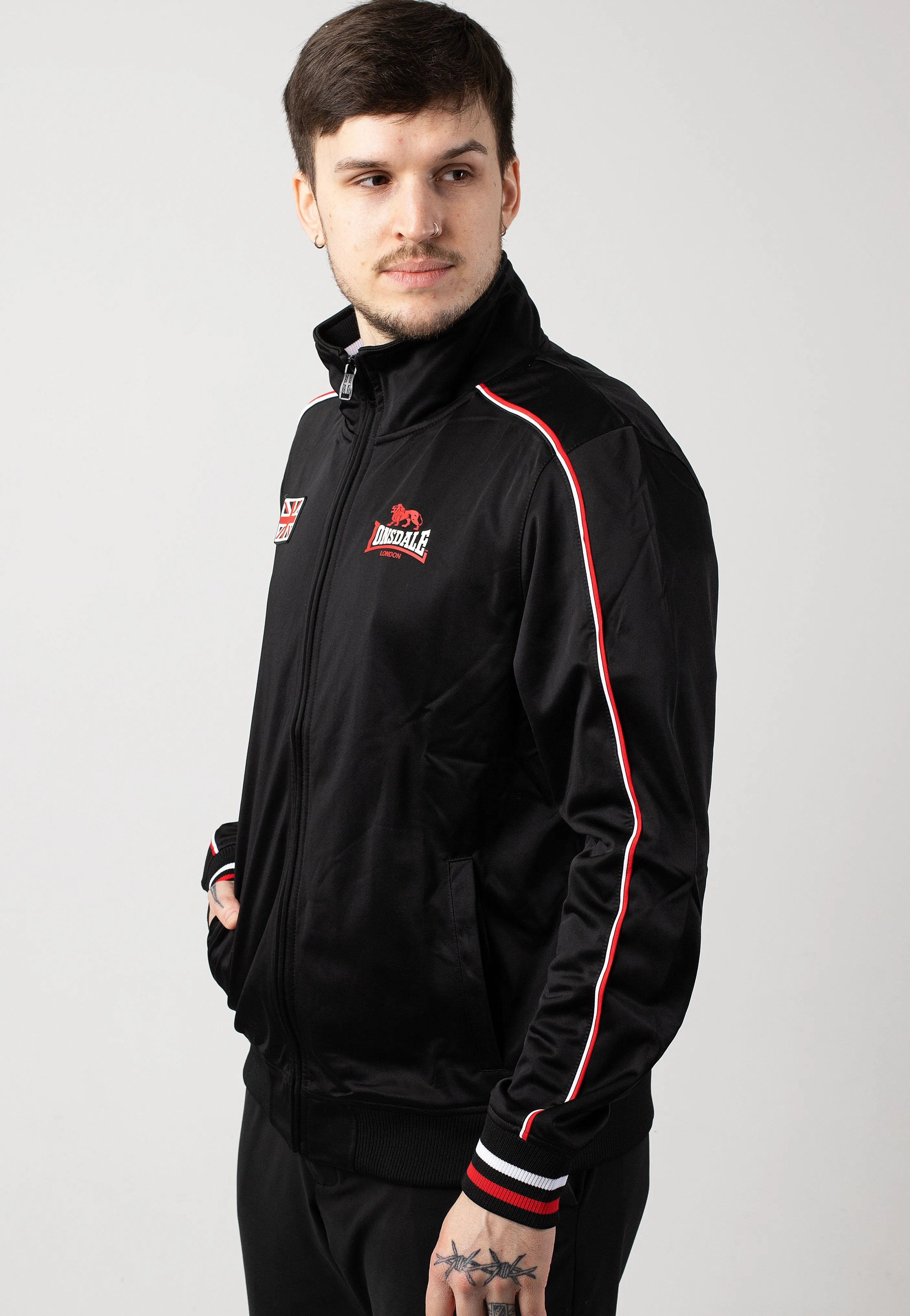 Lonsdale - Skellberry Black/Red/White - Track Jacket