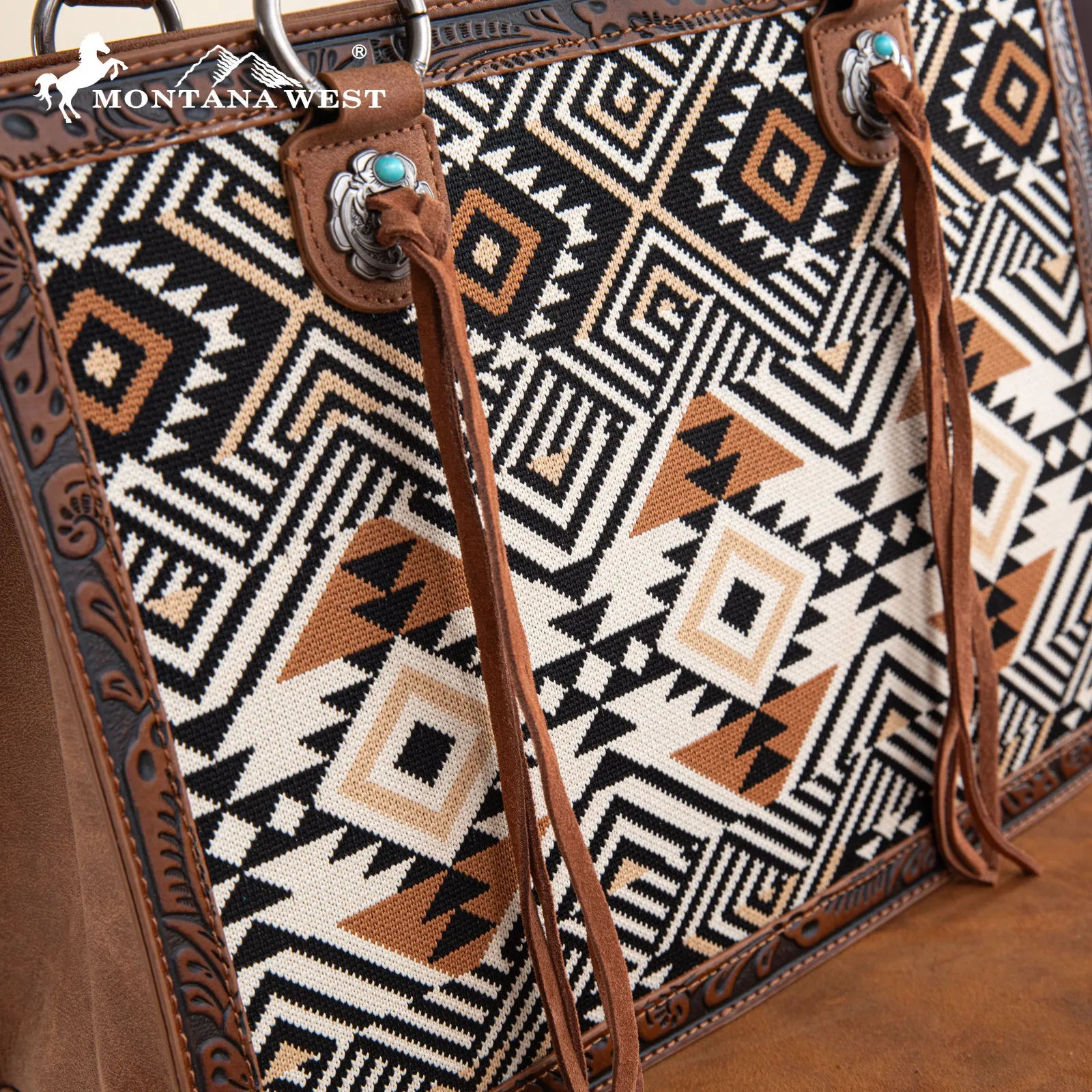 MW1292-8121  Montana West Aztec Tapestry Mini Tote/Crossbody