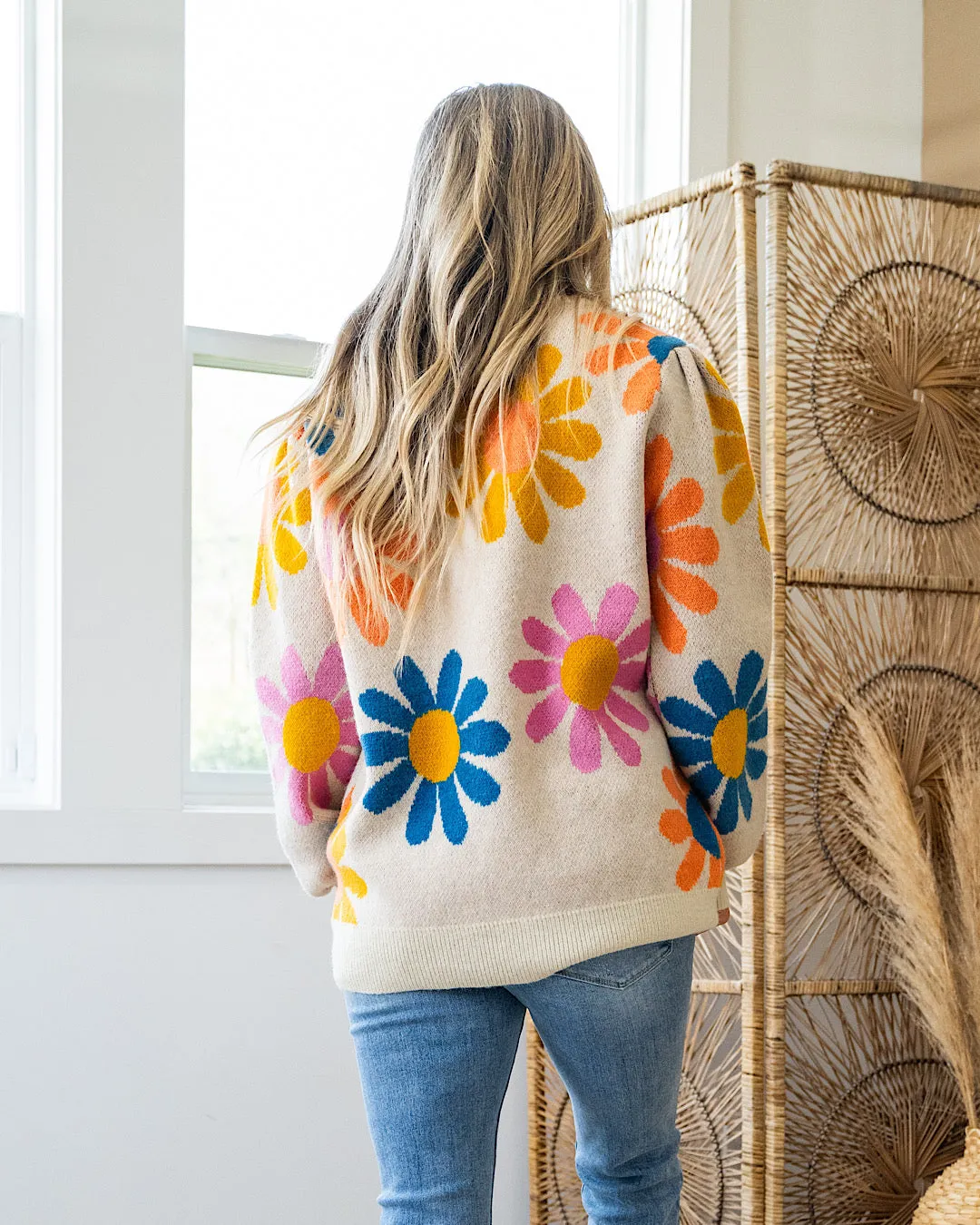 NEW! Bright Daisy Sweater - Taupe