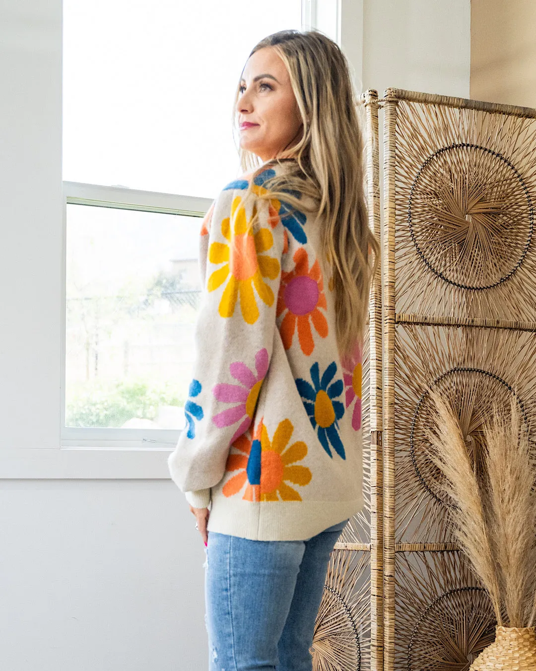 NEW! Bright Daisy Sweater - Taupe