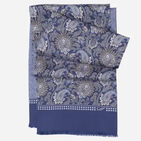 Pasquino - Reversible Silk Scarf - Navy