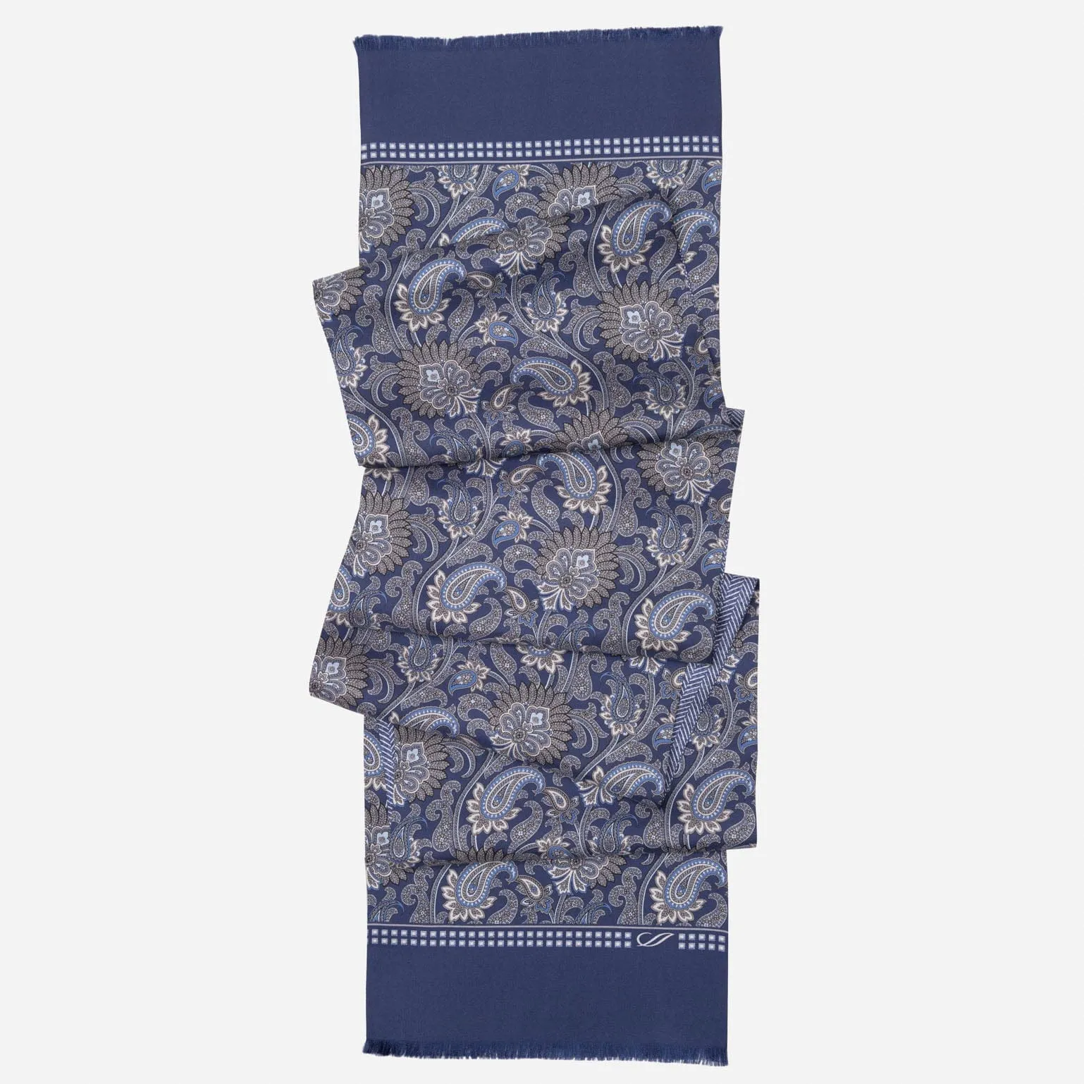 Pasquino - Reversible Silk Scarf - Navy