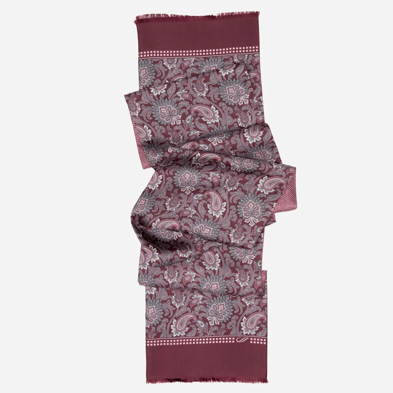 Pasquino - Reversible Silk Scarf - Wine