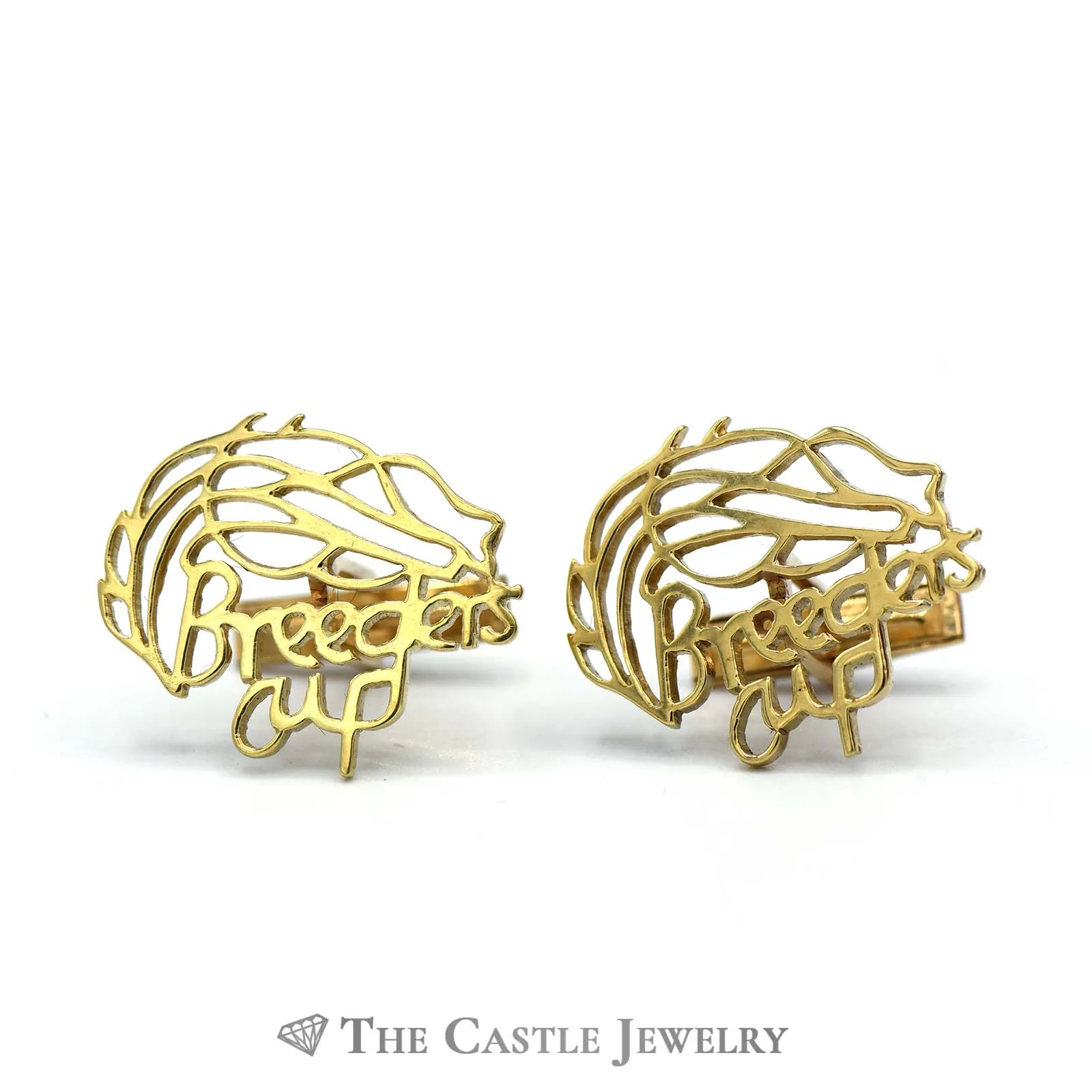 "Breeders Cup" Cuff Links Crafted in 14k Yellow Gold