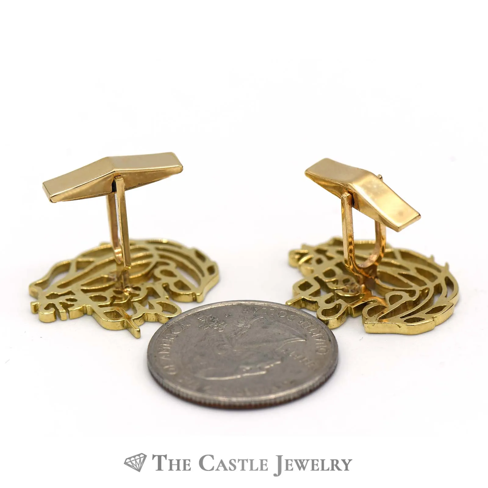 "Breeders Cup" Cuff Links Crafted in 14k Yellow Gold