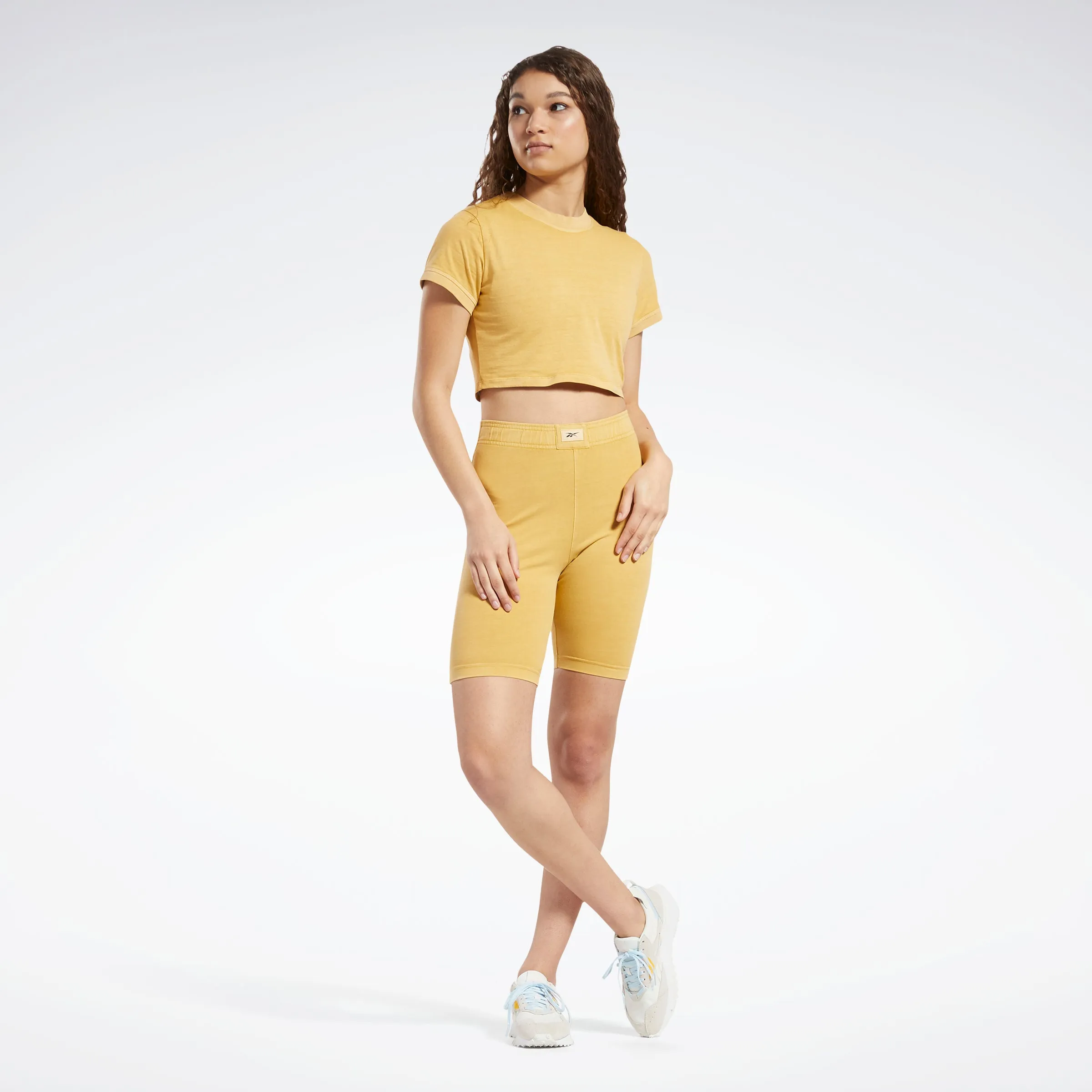 Reebok Apparel Women Classics Natural Dye Legging Shorts Bright Ochre