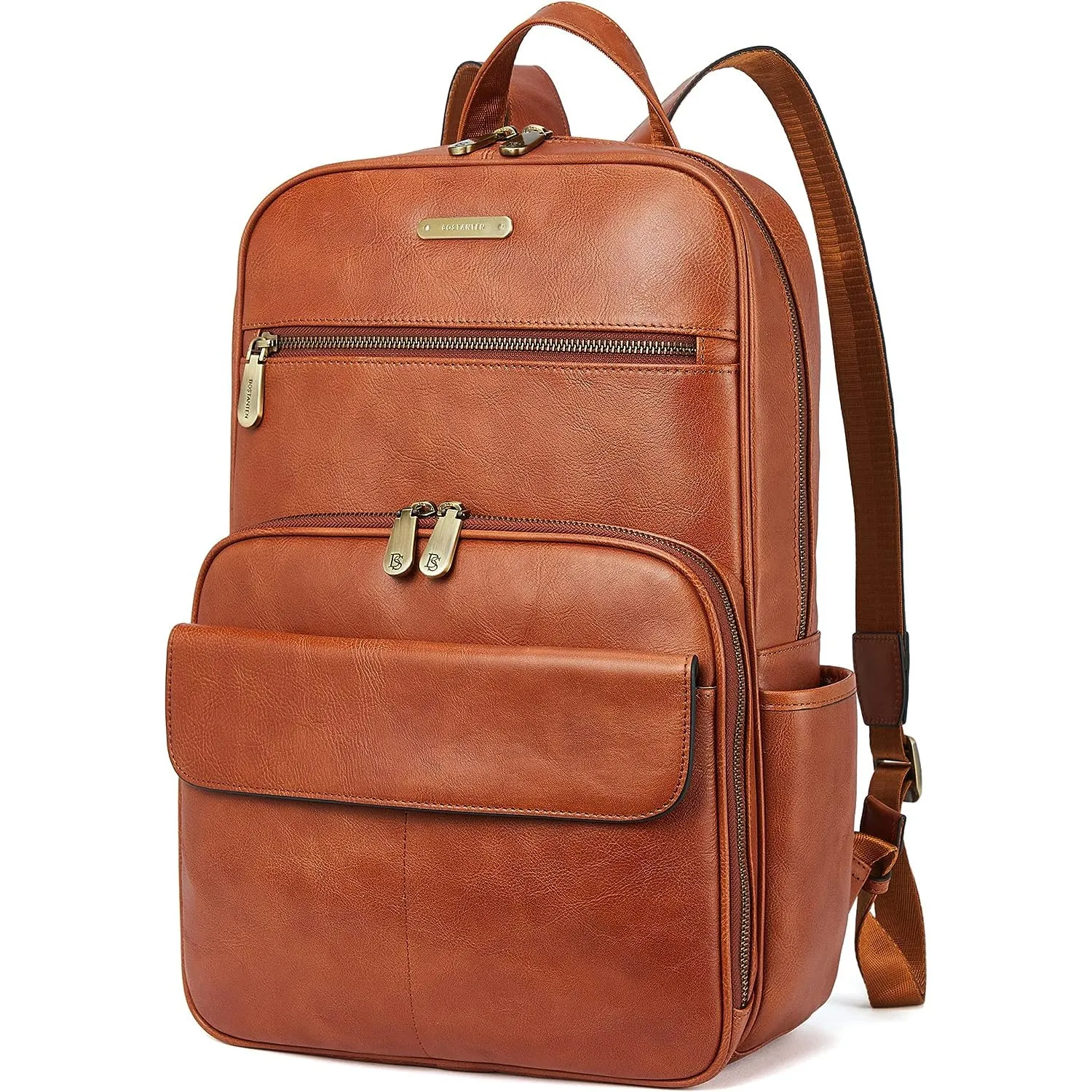 Slim Brown Leather 15.6 Inch Laptop Backpack