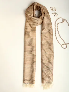 Striped Handwoven Pure Tussar Silk Stole