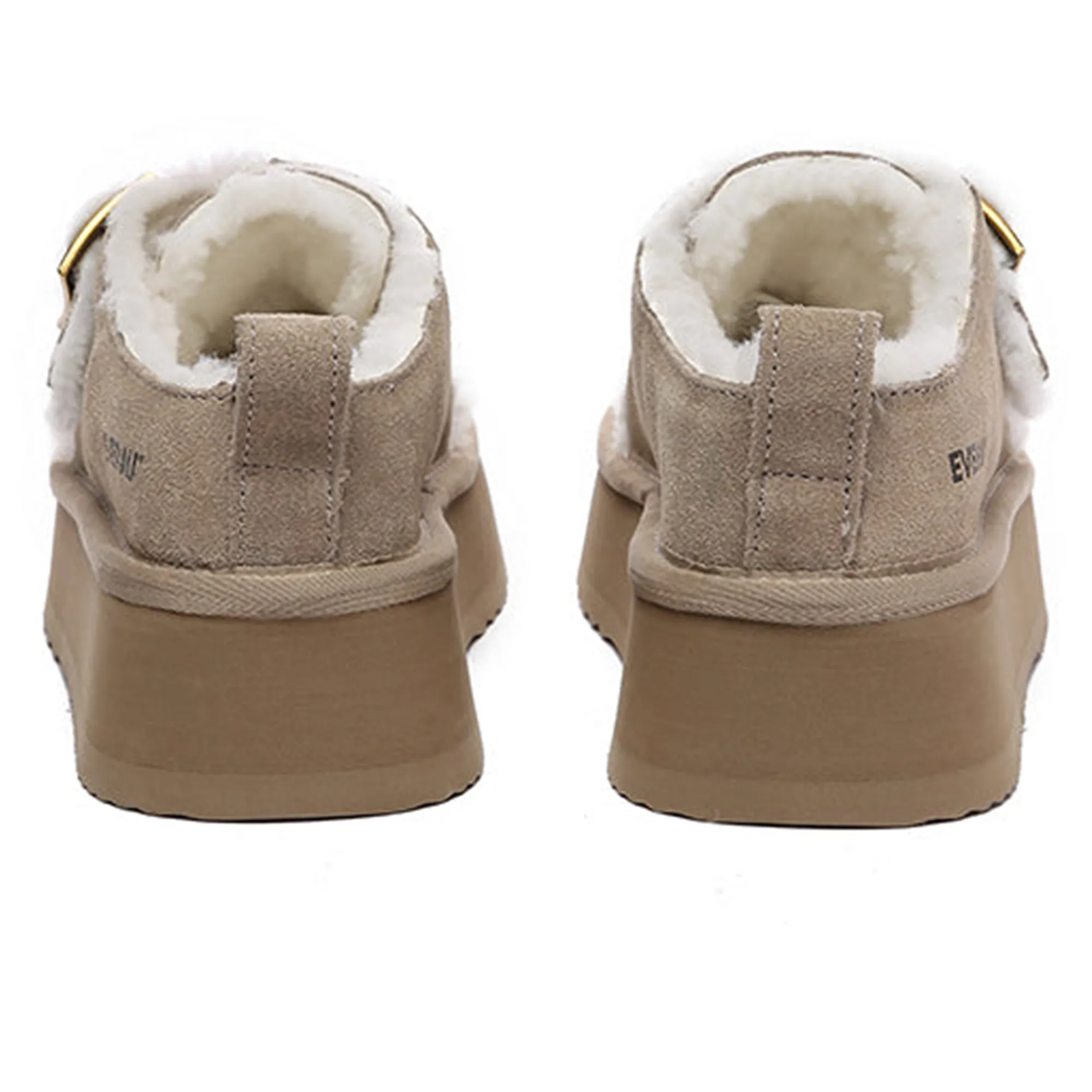 Tass Buckle UGG Platform Slippers