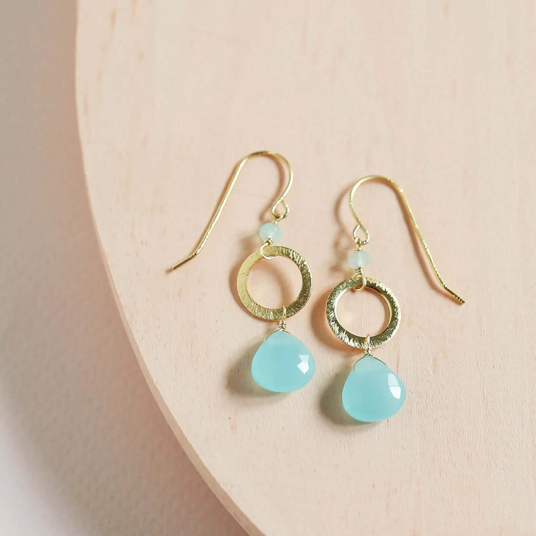 The Airie Earring - Blue Chalcedony Silver