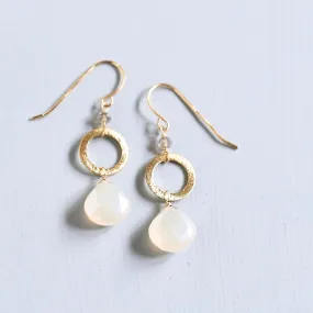 The Airie Earring - White Chalcedony Gold