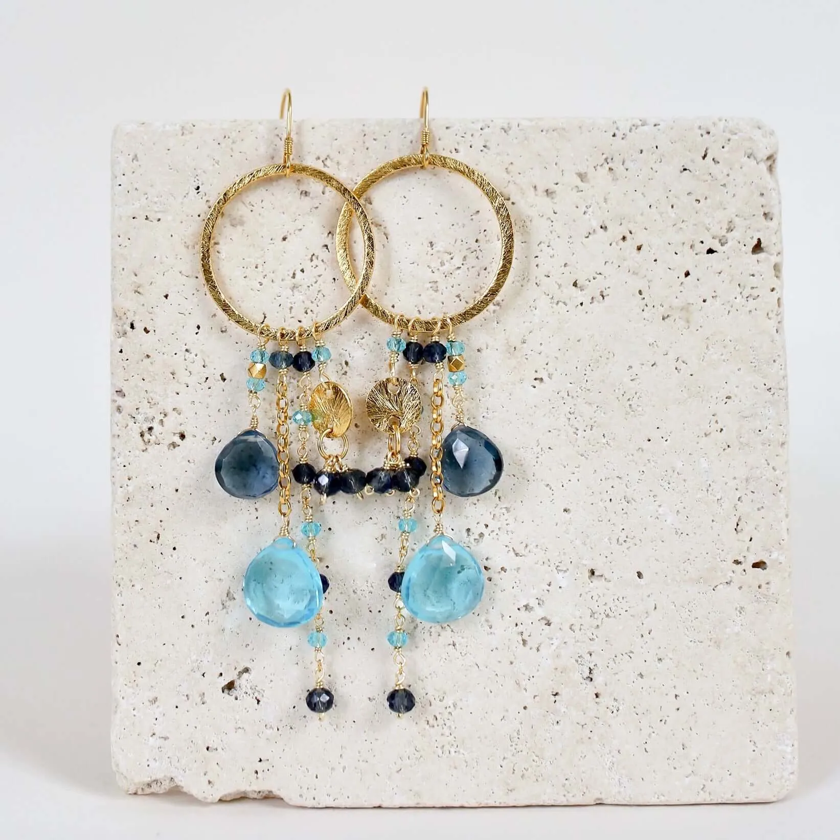 The Ammil Earring - Citrine & Smoky Quartz