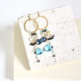 The Ammil Earring - Iolite & Aquamarine