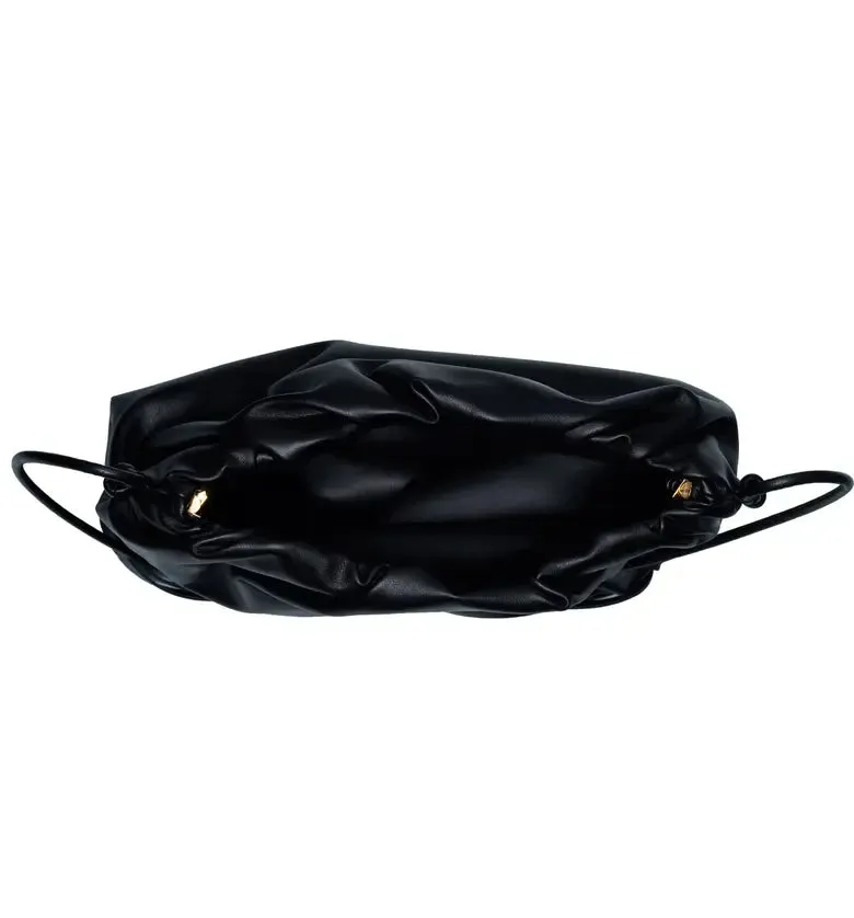 The Fringe Pouch In Black Nappa Leather