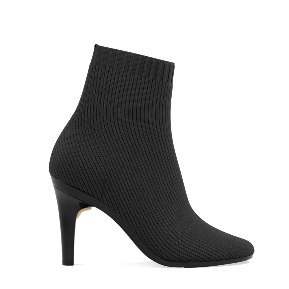 The Josie Bootie - Coal Knit 4 Stiletto