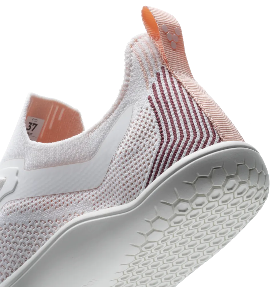 Vivobarefoot Women's Primus Lite Knit White Peach Melba