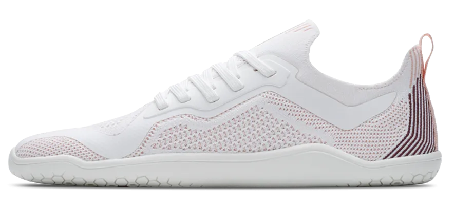 Vivobarefoot Women's Primus Lite Knit White Peach Melba