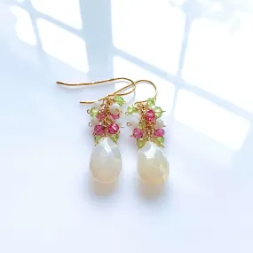 White Chalcedony Pastel Gemstone Earrings