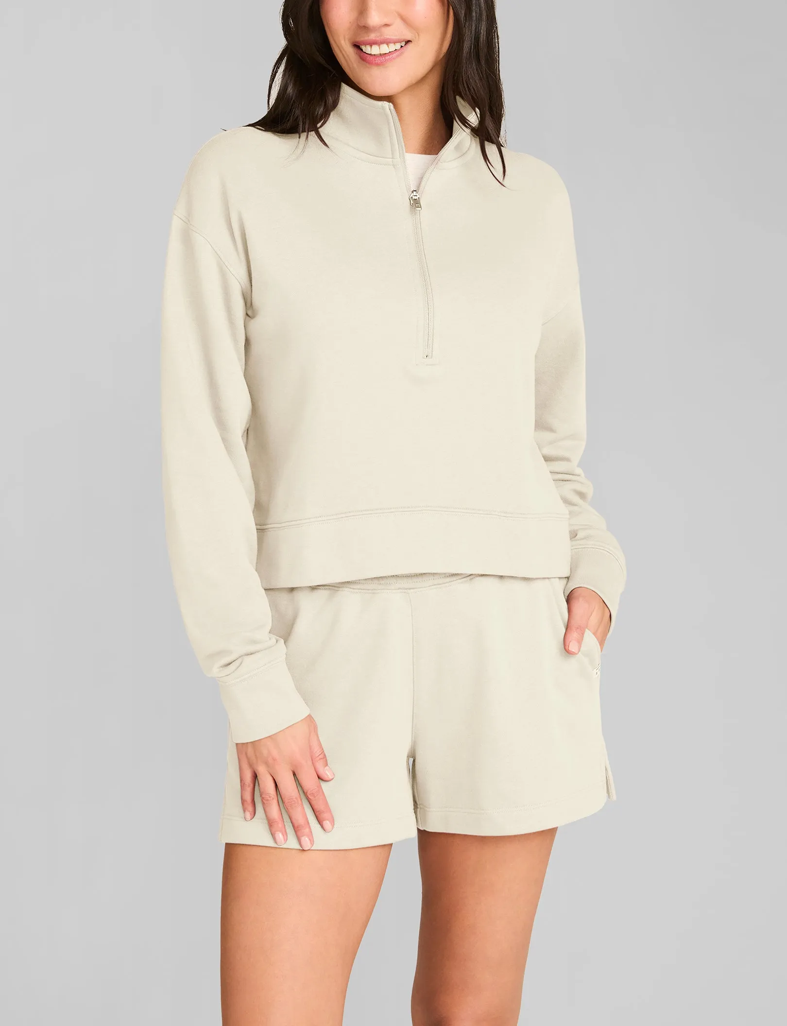 Women's French Terry Half-Zip & Short Set