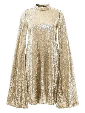 Women's Semi Formal Party Dress Sequin Dress Short Mini Dress Silver Gold Sleeveless Pure Color Sequins Split Spring Summer Crew Neck Stylish Elegant 2023